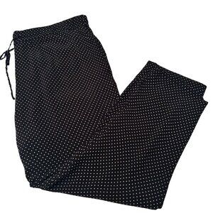 Talbots Pull On Ankle Pants Black with White Dots Crepe Dressy Plus size 2X P
